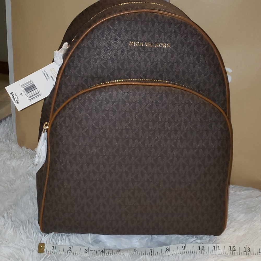 NWT MK LARGE Michael Kors Brown Backpack